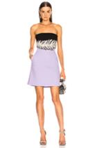 David Koma Embroidered Strapless Dress In Black,purple