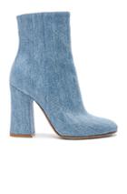 Gianvito Rossi Denim Shelly Booties In Blue