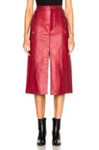 Chloe Leather & Nubuck Biker Skirt In Red