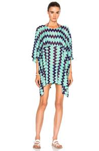 Missoni Mare Short Caftan In Green,stripes