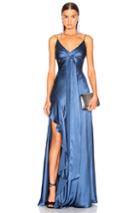 Nicholas Silk Charmeuse Tie Front Dress In Blue