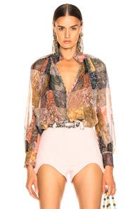 Zimmermann Ninety Six Smock Top In Brown,neutral,paisley