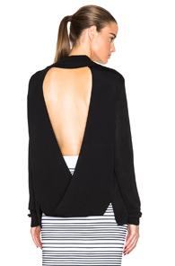 Dion Lee Line Ii Evening Loop Back Knit Sweater In Black