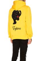 Amiri Fighters Embroidered Hoodie In Yellow