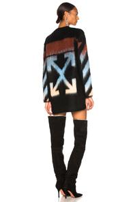 Off-white Diag Intarsia Mohair Sweater In Black