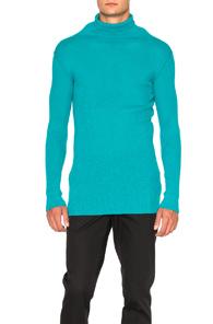 Ann Demeulemeester Knit Turtleneck Sweater In Blue