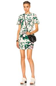 Burberry Flare Sleeve Shift Dress In Floral,green