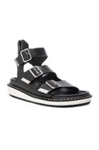 Givenchy Leather Rance Buckle Sandals In Black