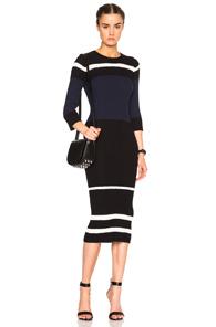 James Perse Stripe Dress In Blue,stripes