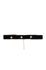 Bartoli Starburst Crushed Velvet Choker In Black