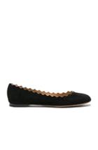 Chloe Suede Lauren Flats In Black