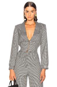 Miaou Monica Top In Black,plaid,white