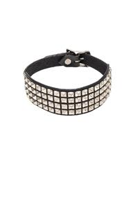 R13 Square Studded Choker In Black