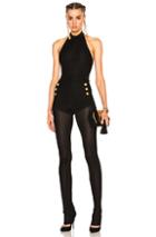 Balmain Halter Jumpsuit In Black