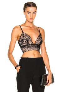 Nicholas Crepe Lace Top In Black,pink