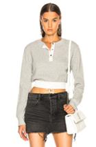T By Alexander Wang Waffle Cropped Top In Gray