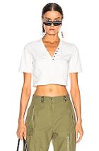 T By Alexander Wang Snaps Short Sleeve Top In White