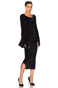 Helmut Lang Velveteen Dress In Blue