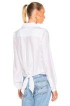 Frame Denim Tie-back Collared Blouse In White