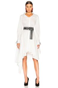 Monse Pleated Shirt Dress In White