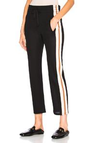 Isabel Marant Etoile Dobbs Sporty Knit Track Pants In Black,stripes