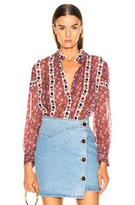 Sea Bella Long Sleeve Blouse In Floral,purple,pink