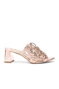 Sophia Webster Leather Birdie Mules In Metallics,pink