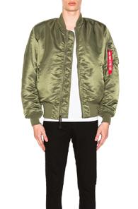 Alpha Industries Ma 1 Blood Chit Bomber Jacket In Green,orange