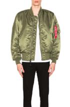 Alpha Industries Ma 1 Blood Chit Bomber Jacket In Green,orange