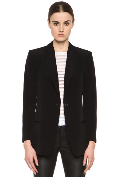 T By Alexander Wang Viscose Crepe Blazer In Black