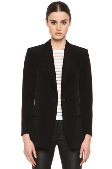 T By Alexander Wang Viscose Crepe Blazer In Black