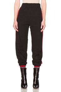 Vetements Biker Sweatpants With Red Stripes In Black