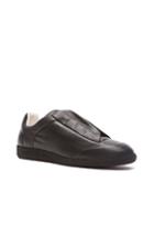 Maison Margiela Future Leather Low Tops In Black