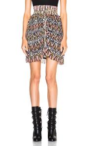 Isabel Marant Piero Printed Patchwork Silk Skirt In Pink,abstract,black