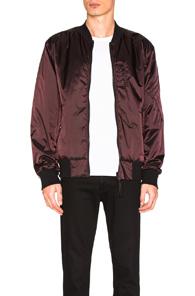 Helmut Lang Reversible Bomber Jacket In Purple,blue