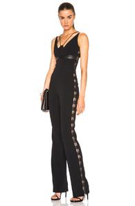 David Koma Side Lace Panel Jumpsuit In Black