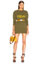 Alberta Ferretti Friday Crewneck Sweater Dress In Green