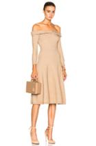 Oscar De La Renta Bateau Twist Neck Dress In Neutrals
