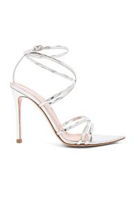 Gianvito Rossi Metallic Leather Kim Cross Strap Sandals In Metallics