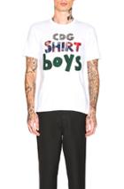 Comme Des Garcons Shirt Boys Graphic Tee In White