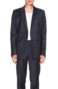 Givenchy Double Breasted Blazer In Blue,stripes
