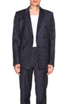 Givenchy Double Breasted Blazer In Blue,stripes