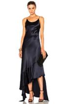 Juan Carlos Obando Esmeralda Silk Crepe Back Satin Asymmetrical Dress In Blue