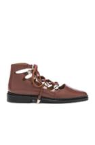 Toga Pulla Lace Up Leather Boots In Brown