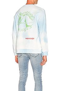 032c All Over Print Sweater In Blue,ombre & Tie Dye