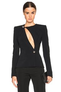 Mugler Fitted Cady Jacket In Black
