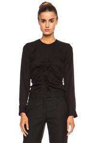 Isabel Marant Heather Ruched Silk Georgette Top In Black