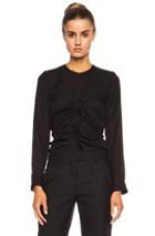 Isabel Marant Heather Ruched Silk Georgette Top In Black