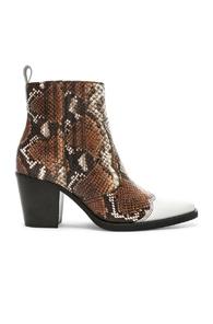 Ganni Lovina Boots In Animal Print,brown