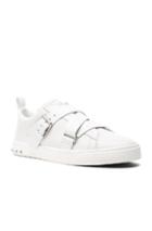 Valentino Leather Strap Sneakers In White